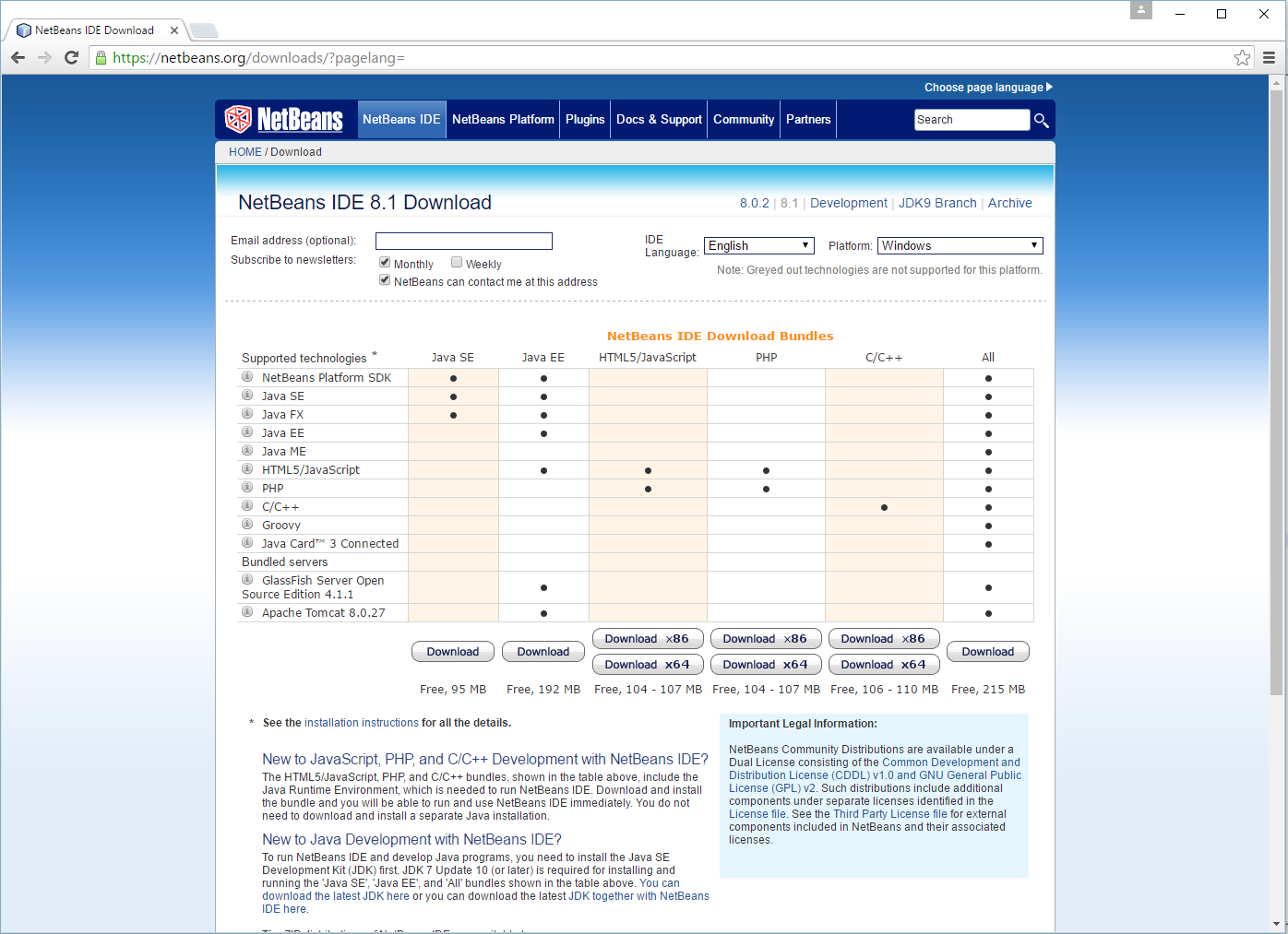 netbeans php download zip for windows