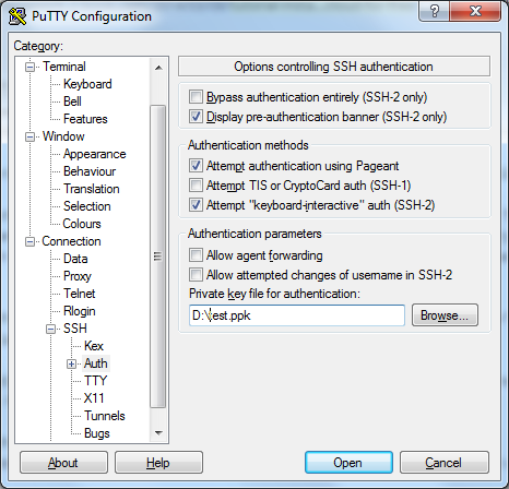 putty ssh key forwarding